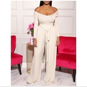 Swank A Posh Wide Leg Pants Set (Color: Olive)